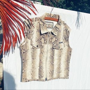 Vintage denim snake vest